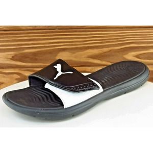 PUMA Size 9 M Black Slides‎ Synthetic Women Sandal Shoes